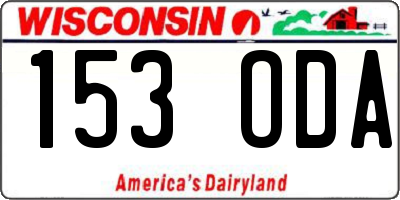 WI license plate 153ODA