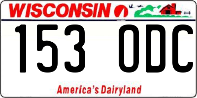 WI license plate 153ODC