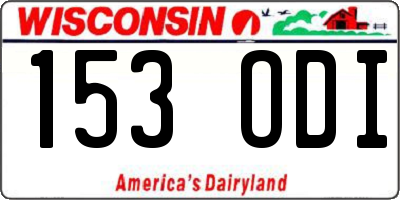 WI license plate 153ODI