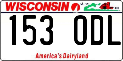 WI license plate 153ODL