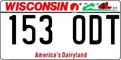 WI license plate 153ODT