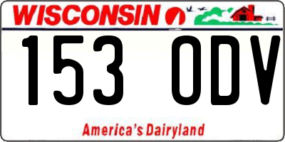 WI license plate 153ODV