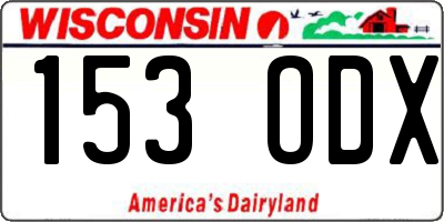 WI license plate 153ODX