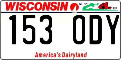 WI license plate 153ODY