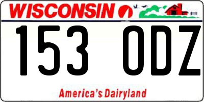 WI license plate 153ODZ