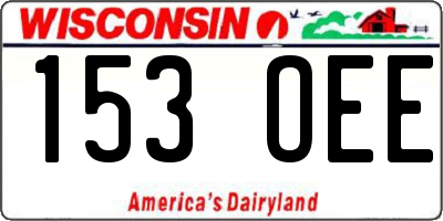 WI license plate 153OEE