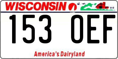 WI license plate 153OEF