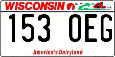 WI license plate 153OEG