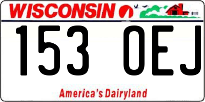 WI license plate 153OEJ