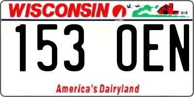WI license plate 153OEN