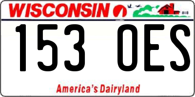 WI license plate 153OES