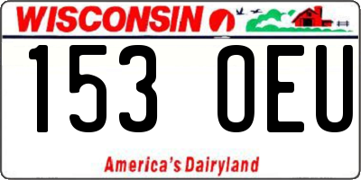 WI license plate 153OEU