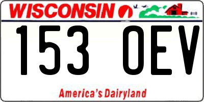 WI license plate 153OEV