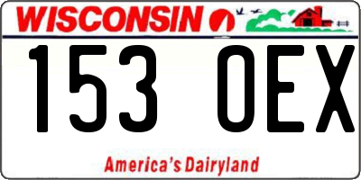 WI license plate 153OEX