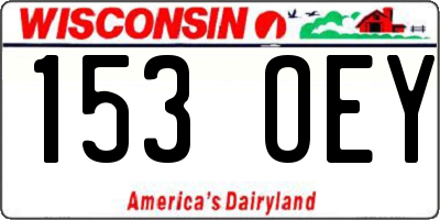 WI license plate 153OEY
