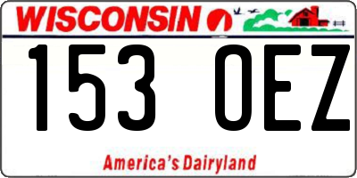 WI license plate 153OEZ