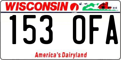 WI license plate 153OFA