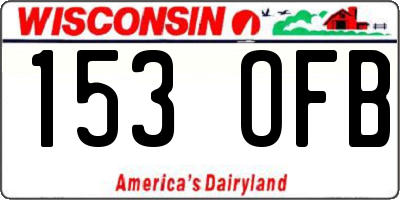 WI license plate 153OFB
