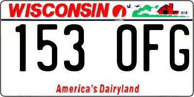 WI license plate 153OFG