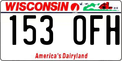 WI license plate 153OFH