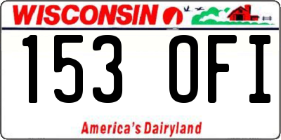 WI license plate 153OFI