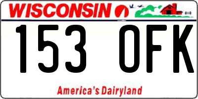 WI license plate 153OFK