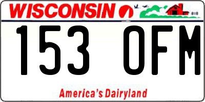 WI license plate 153OFM