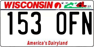 WI license plate 153OFN