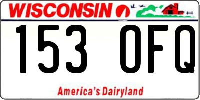 WI license plate 153OFQ