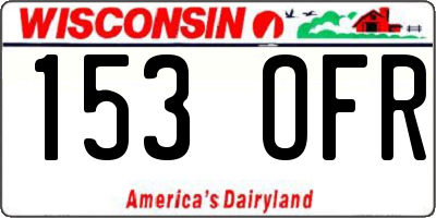 WI license plate 153OFR