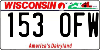 WI license plate 153OFW