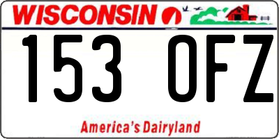 WI license plate 153OFZ
