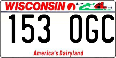 WI license plate 153OGC