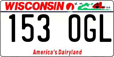 WI license plate 153OGL