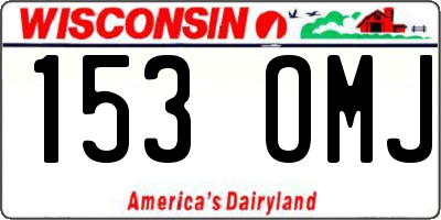 WI license plate 153OMJ