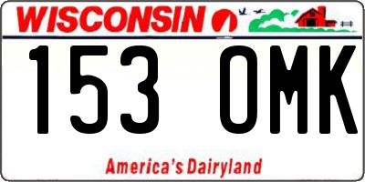 WI license plate 153OMK