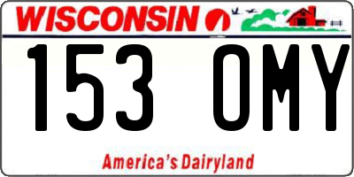 WI license plate 153OMY