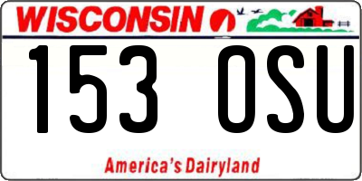 WI license plate 153OSU