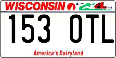 WI license plate 153OTL