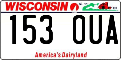 WI license plate 153OUA