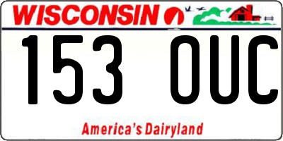 WI license plate 153OUC