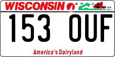 WI license plate 153OUF