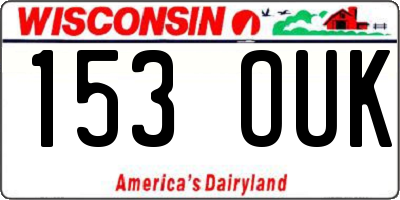 WI license plate 153OUK