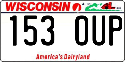 WI license plate 153OUP