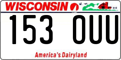 WI license plate 153OUU