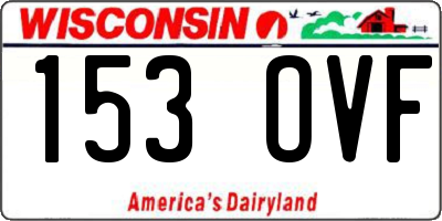 WI license plate 153OVF