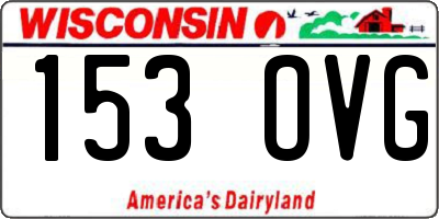 WI license plate 153OVG
