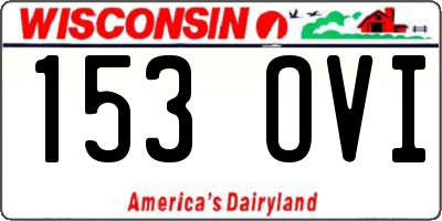 WI license plate 153OVI