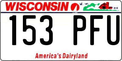 WI license plate 153PFU