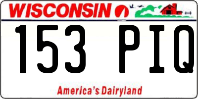 WI license plate 153PIQ